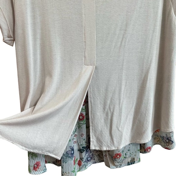 EUC, Mystree Women's Sz Small Short Sleeve Cuffed Hi-Lo Pullover Top - Picture 8 of 10